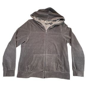 Vintage Y2K St. John's Bay Corduroy Full Zip Hoodie Taupe Gray Women's XL